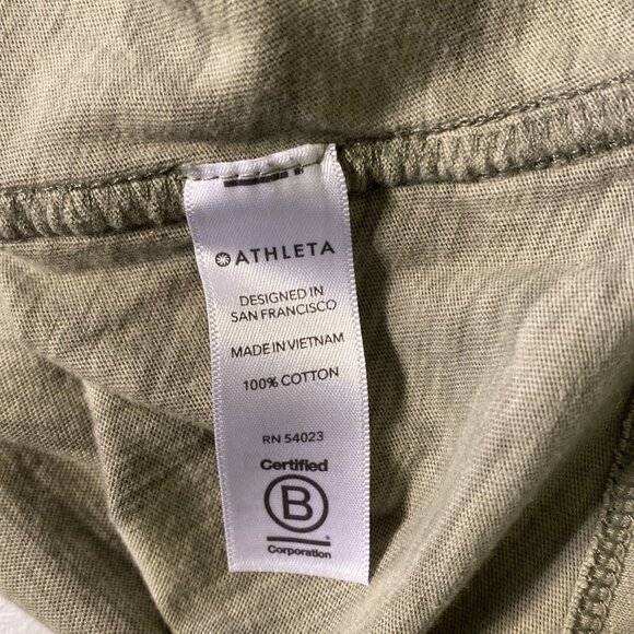 Athleta Green Camo Camouflage T-Shirt Crew Neck Short Cap Sleeve Women's Sz S - Picture 6 of 8